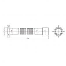 Гнучка труба Lidz (WHI) 60 01 G002 01 з накидною гайкою 1 1/2" довжина 1200 мм